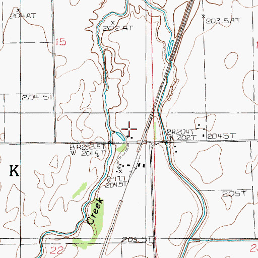 Topographic Map of Ristow Farms, IL