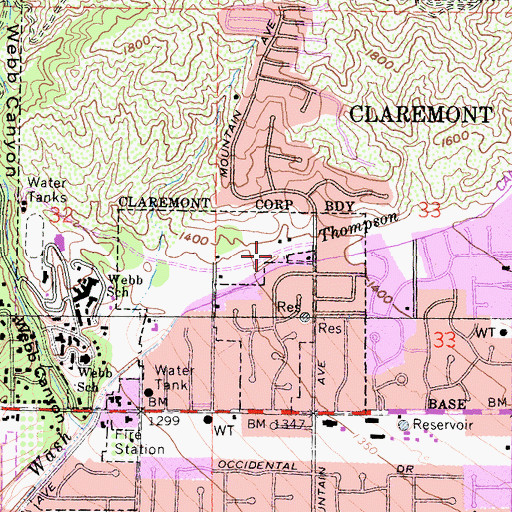 Topographic Map of Thompson Creek, CA