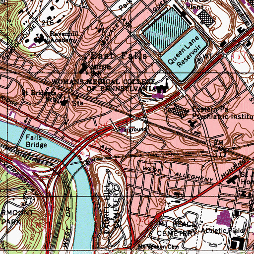 Topographic Map of McDevitt Recreation Center, PA
