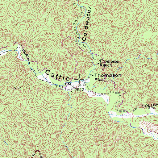 Topographic Map of Thompson Flat, CA