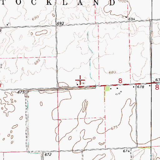 Topographic Map of James Farms, IL