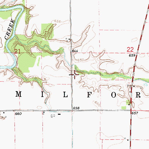 Topographic Map of Milquois Farm, IL