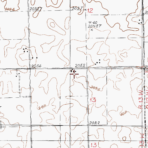 Topographic Map of Frerichs Farm, IL