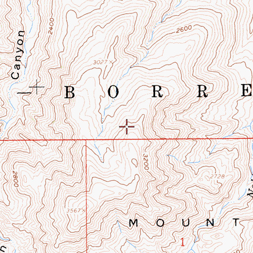 Topographic Map of Anza-Borrego Desert State Wilderness, CA