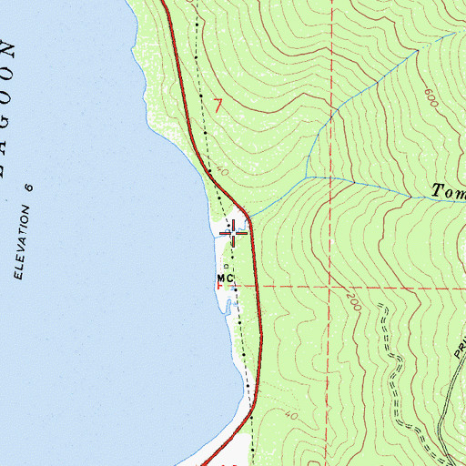 Topographic Map of Big Lagoon Forest South Natural Preserve, CA
