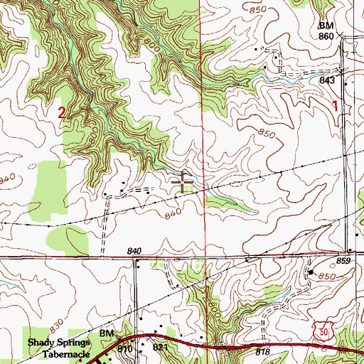 Topographic Map of Scott - Wray Cemetery, IN