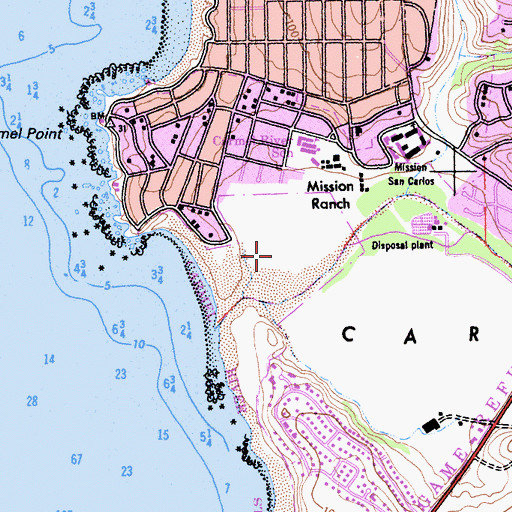 Topographic Map of Carmel River Lagoon and Wetland Natural Preserve, CA