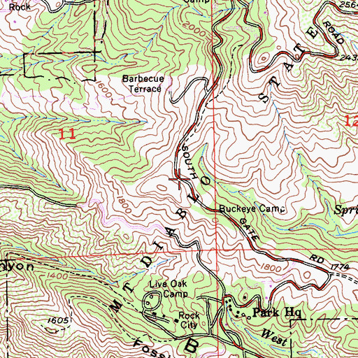 Topographic Map of Civilian Conservation Corps Cultural Preserve, CA