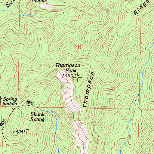 Topographic Map of Thompson Ridge, CA