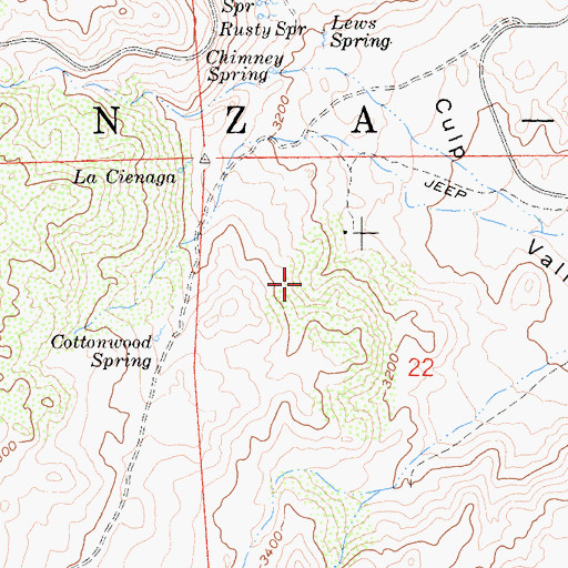 Topographic Map of Culp Valley Cultural Preserve, CA