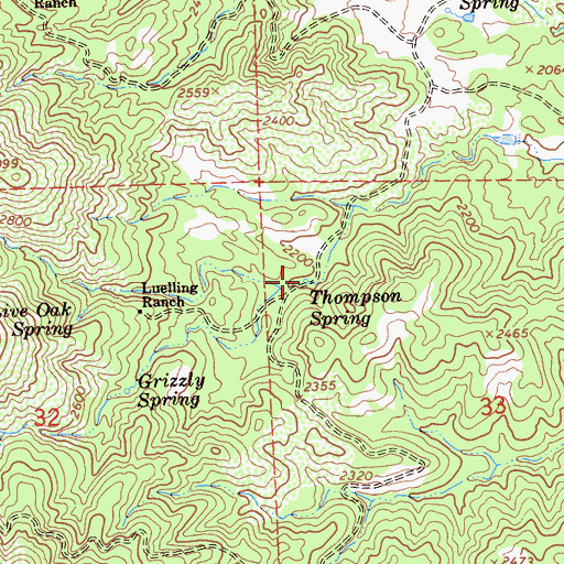 Topographic Map of Thompson Spring, CA
