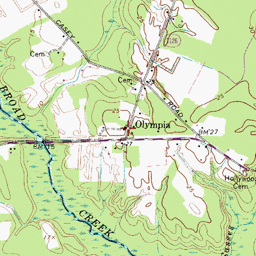 Topographic Map of Broad Creek Christian Church, NC
