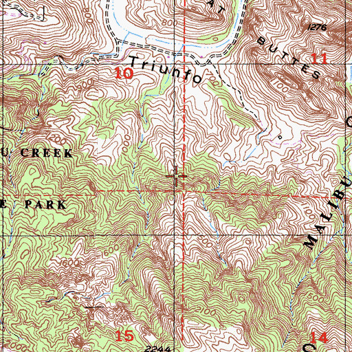 Topographic Map of Kaslow Natural Preserve, CA