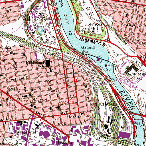 Topographic Map of 33rd and Wallace Playground, PA