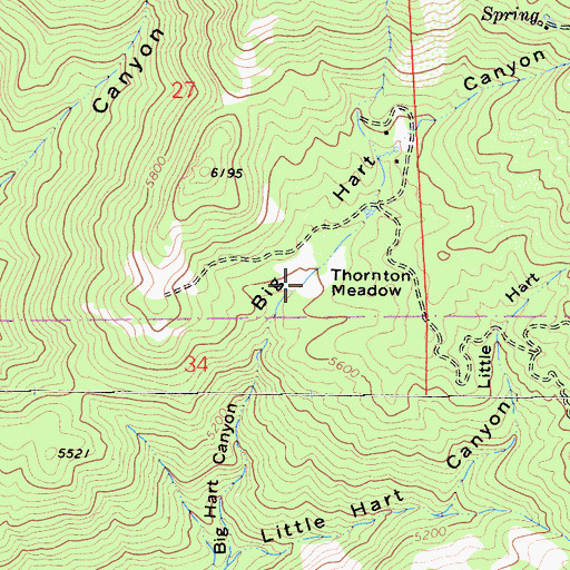 Topographic Map of Thornton Meadow, CA
