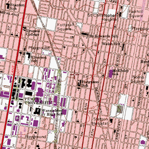 Topographic Map of 8th and Diamond Playground, PA
