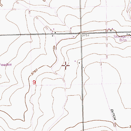 Topographic Map of Devries Dairy, ID