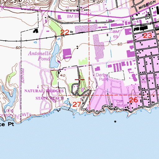Topographic Map of Monarch Butterfly Natural Preserve, CA