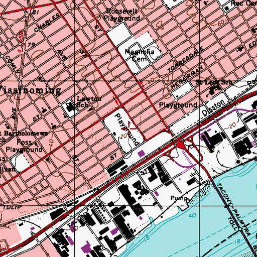 Topographic Map of American Legion Playground, PA