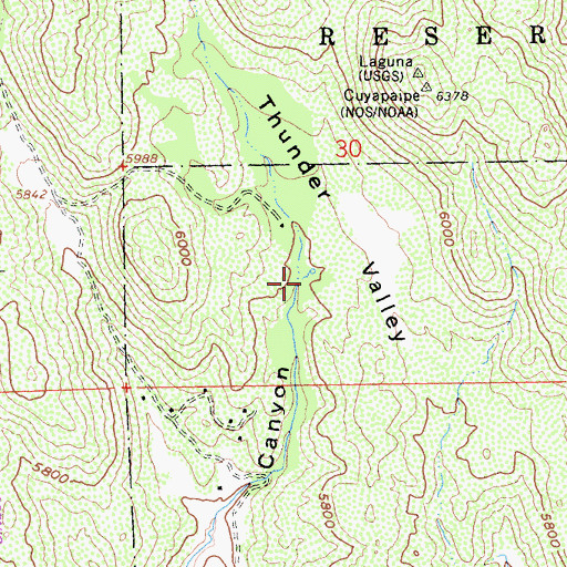 Topographic Map of Thunder Valley, CA