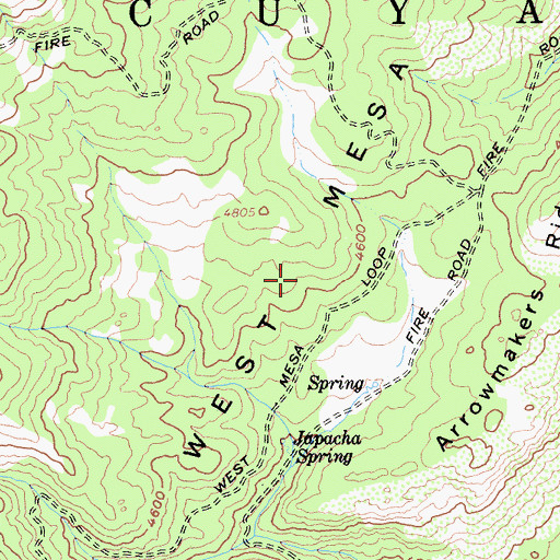Topographic Map of Pilcha (West Mesa) Cultural Preserve, CA