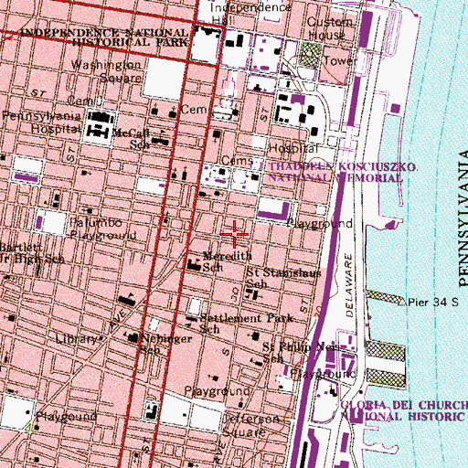 Topographic Map of Bainbridge Green, PA