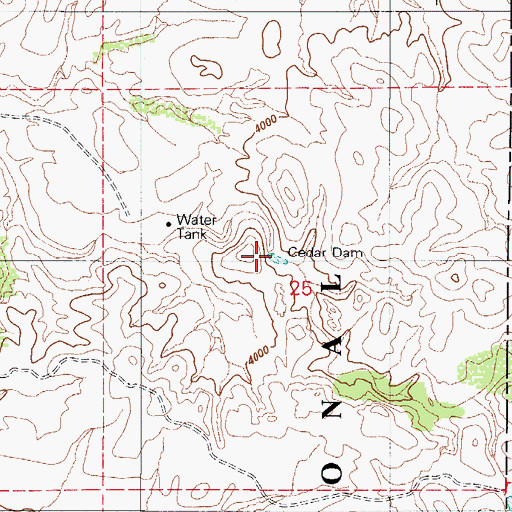 Topographic Map of Cedar Dam, AZ
