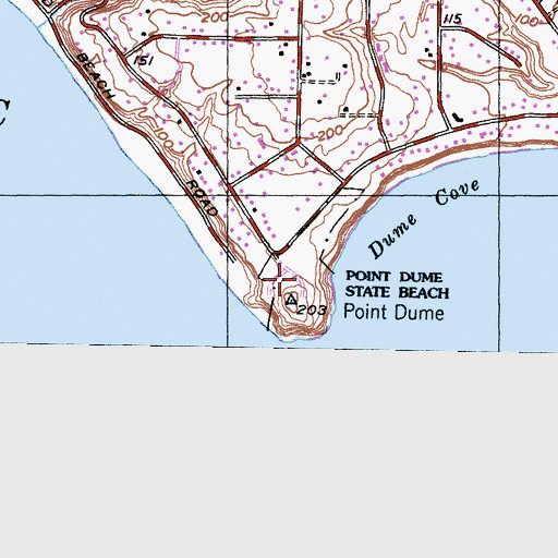 Topographic Map of Point Dume Natural Preserve, CA