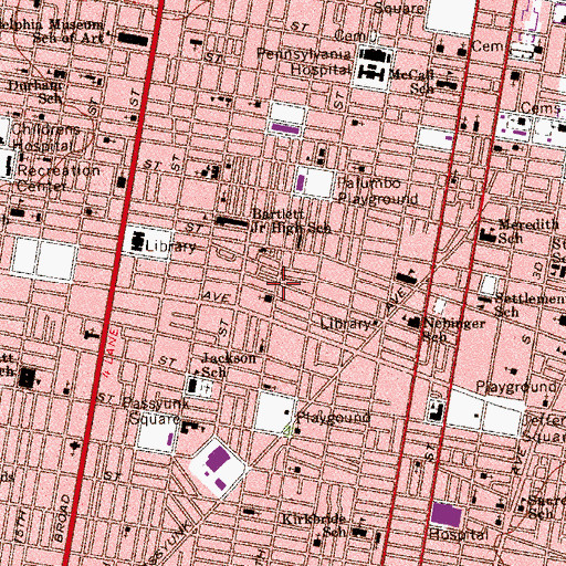 Topographic Map of Bardascino Park, PA