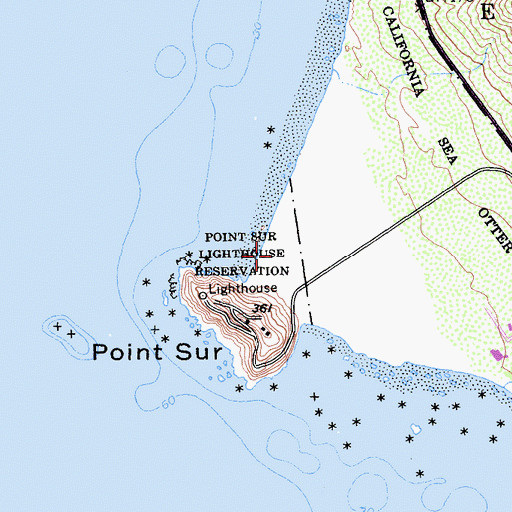 Topographic Map of Point Sur Dunes Natural Preserve, CA