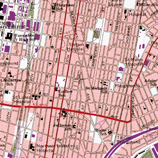 Topographic Map of Benson Park, PA