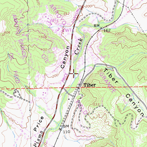 Topographic Map of Tiber Canyon, CA