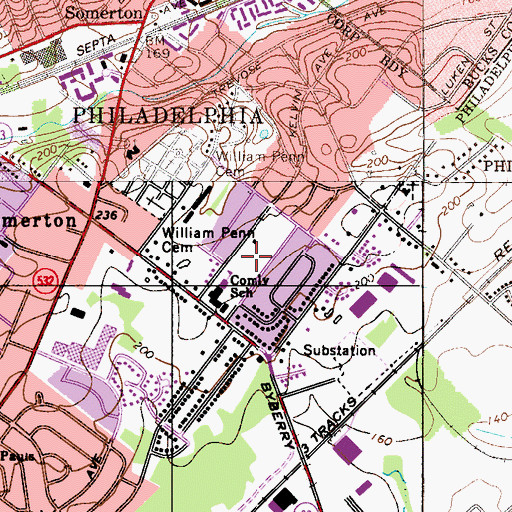 Topographic Map of Daniel Boyle Playground, PA