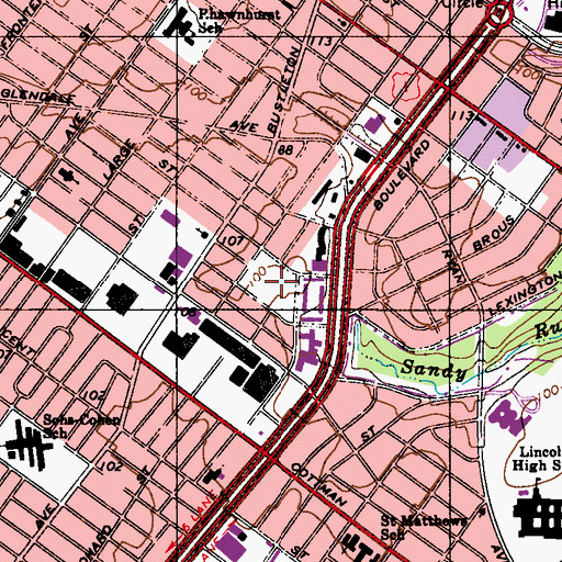 Topographic Map of Bradford Park, PA