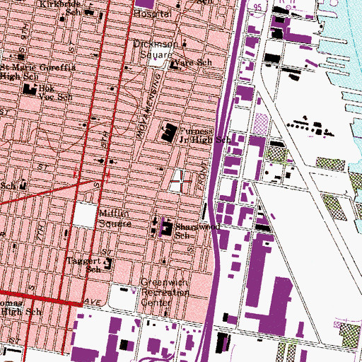 Topographic Map of Burke Playground, PA