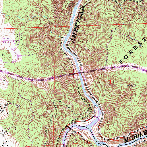 Topographic Map of Foresthill Bridge, CA