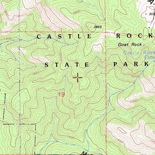 Topographic Map of San Lorenzo Headwaters Natural Preserve, CA