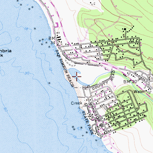 Topographic Map of Santa Rosa Creek Natural Preserve, CA