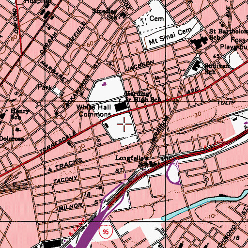 Topographic Map of Carmella Playground, PA