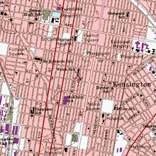Topographic Map of Cassiano Park, PA