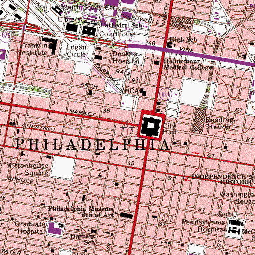 Topographic Map of Center Square, PA