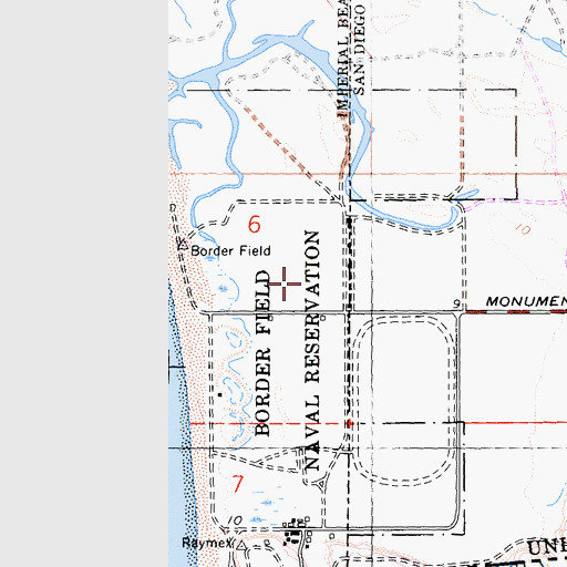 Topographic Map of Tijuana Estuary Natural Preserve, CA