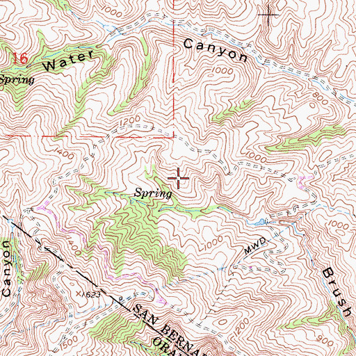 Topographic Map of Water Canyon Natural Preserve, CA