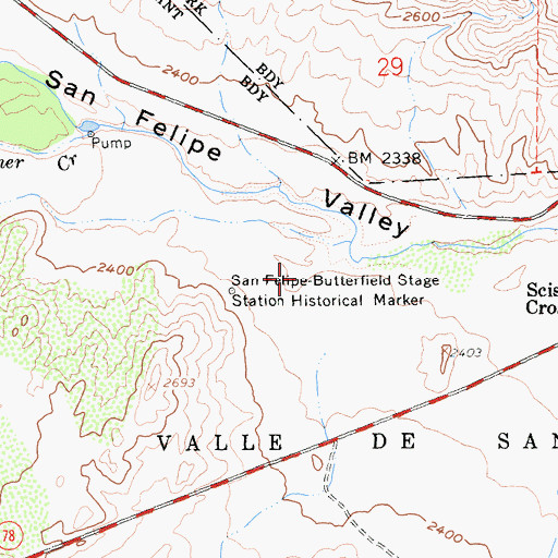 Topographic Map of We-Nelsch Cultural Preserve, CA