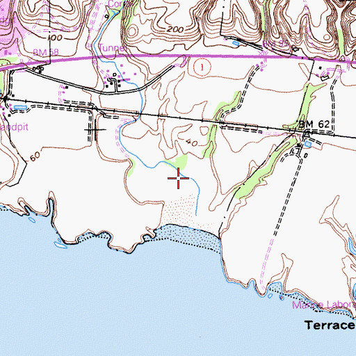 Topographic Map of Wilder Beach Natural Preserve, CA