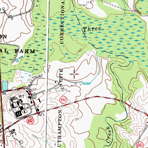 Topographic Map of Deerfield Correctional Center, VA