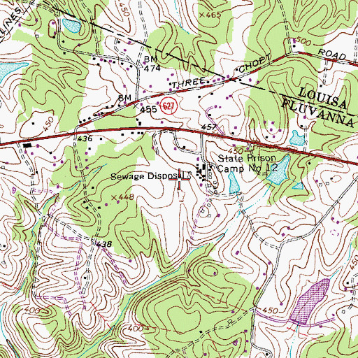 Topographic Map of Fluvanna Correctional Center for Women, VA