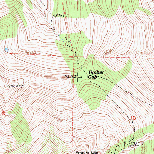 Topographic Map of Timber Gap, CA