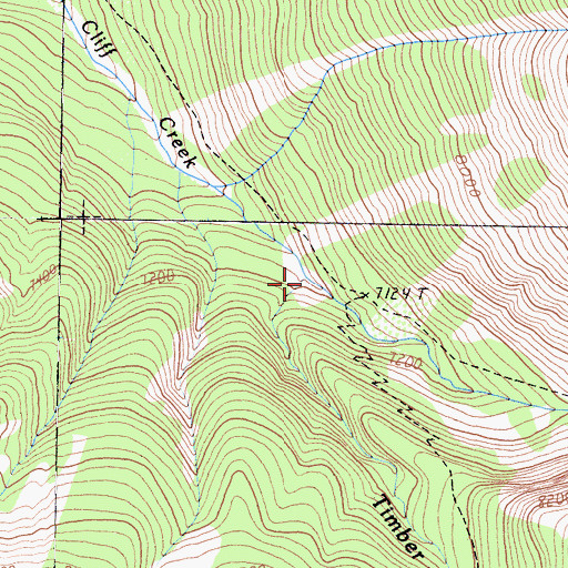 Topographic Map of Timber Gap Creek, CA