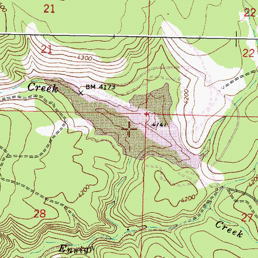Topographic Map of Indian Lake, OR